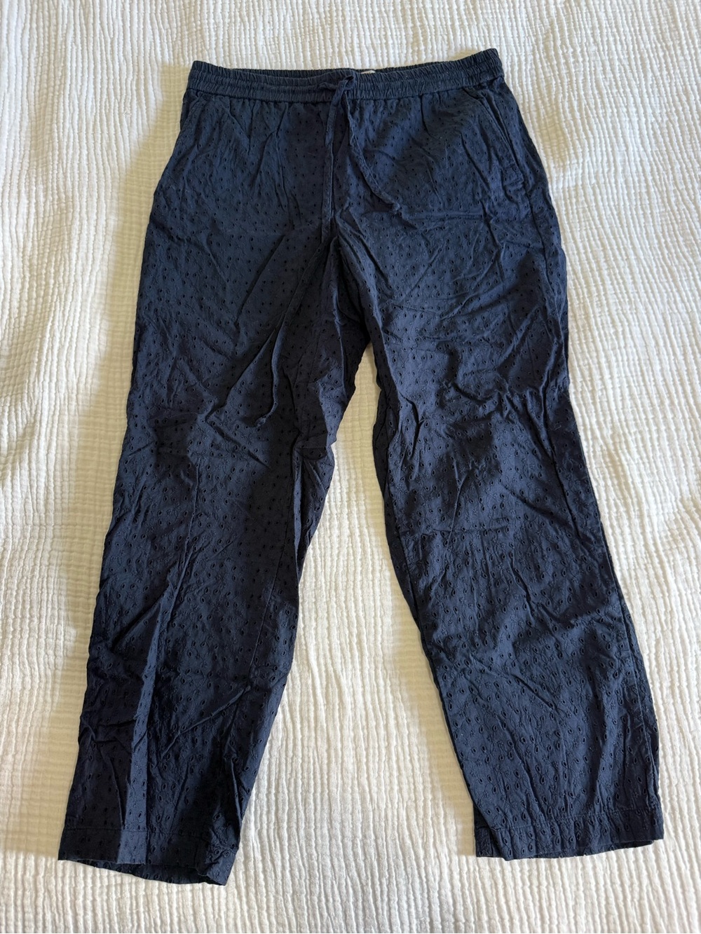 J. Crew Women’s Navy Drawstring Casual Eyelet Capris